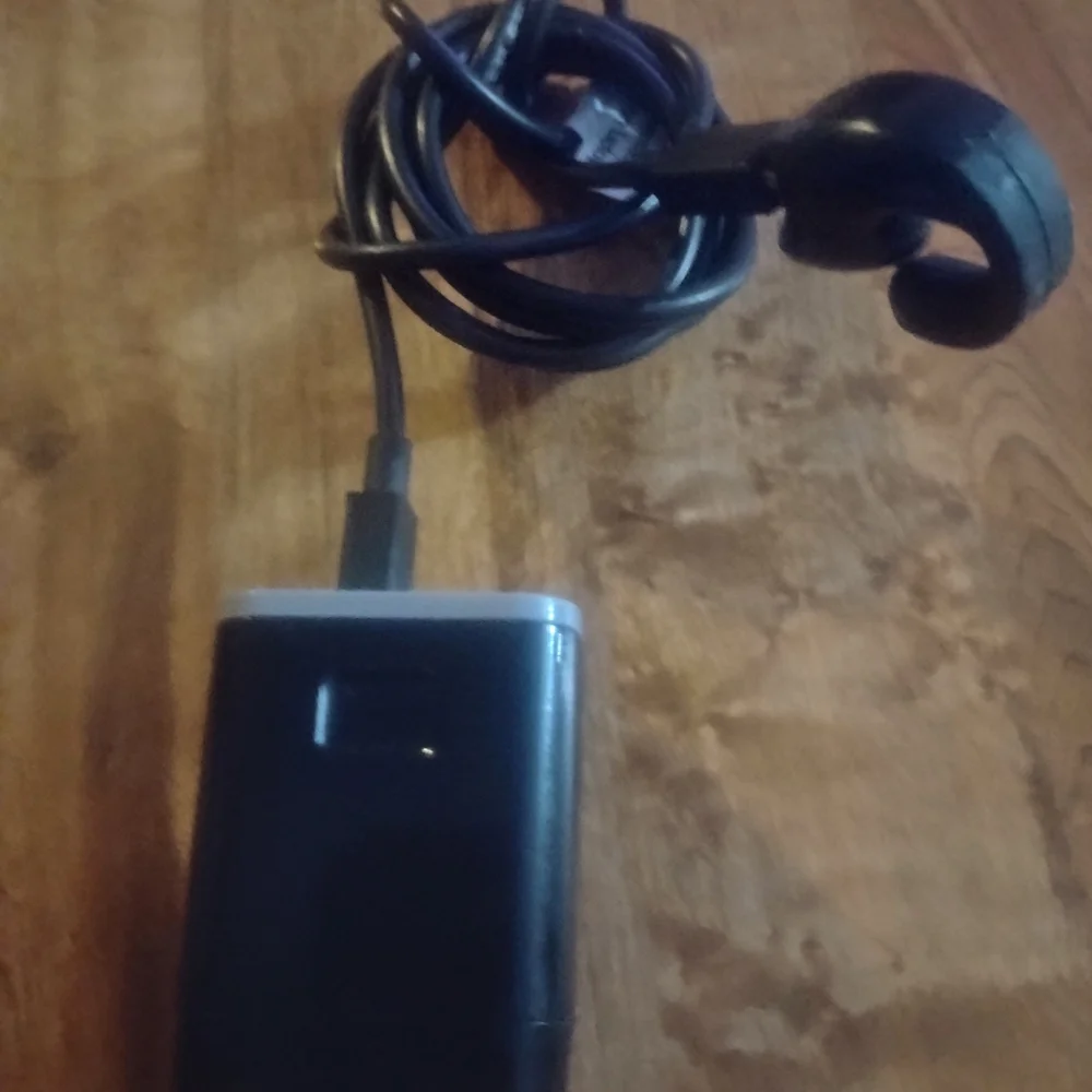 Black Electronic Device with Cable